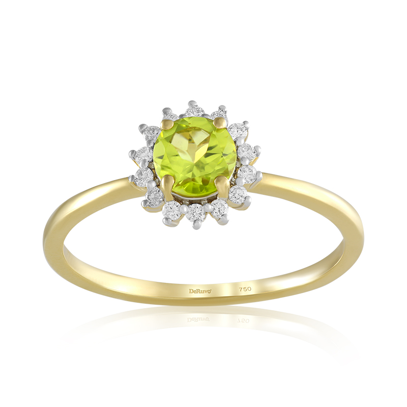 Inel Aur 18k Diamante, Peridot DERUVO