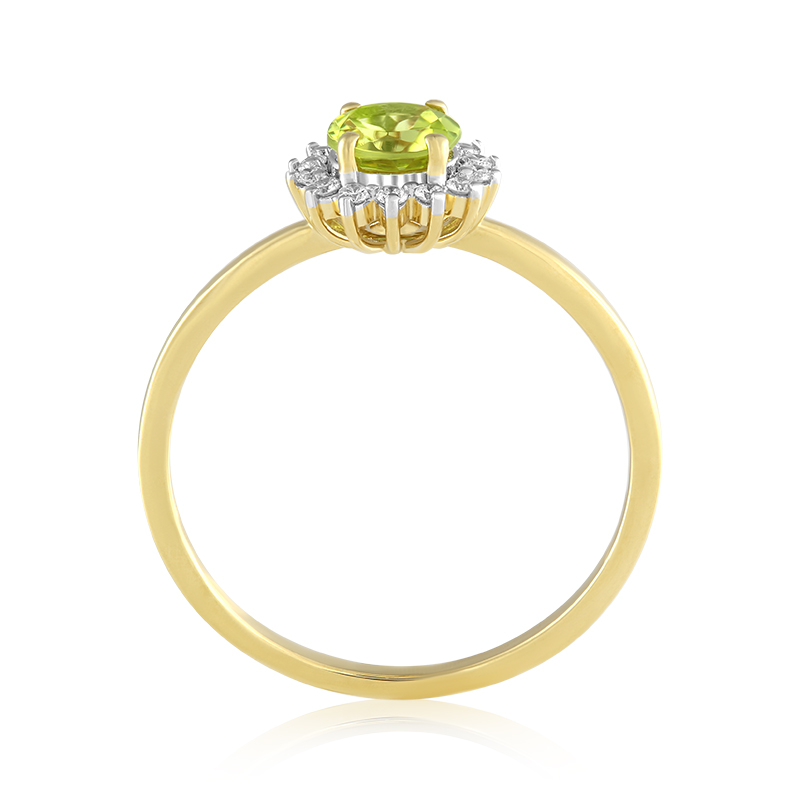 Inel Aur 18k Diamante, Peridot DERUVO