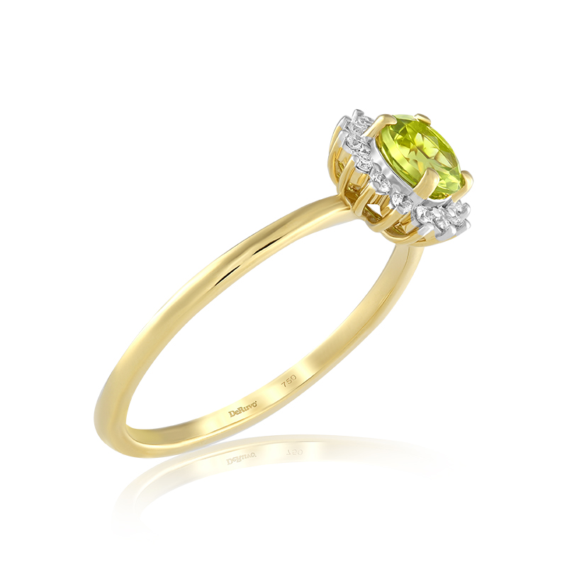 Inel Aur 18k Diamante, Peridot DERUVO