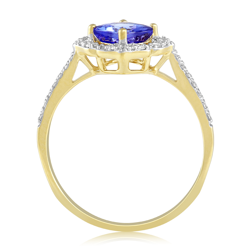Inel Aur 18k Diamante, Tanzanit DERUVO