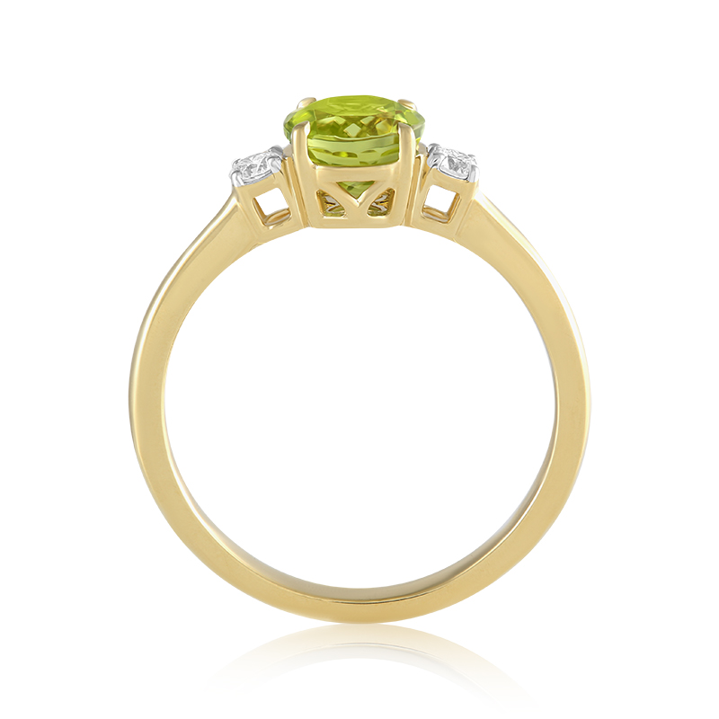 Inel Aur 18k Diamante, Peridot DERUVO