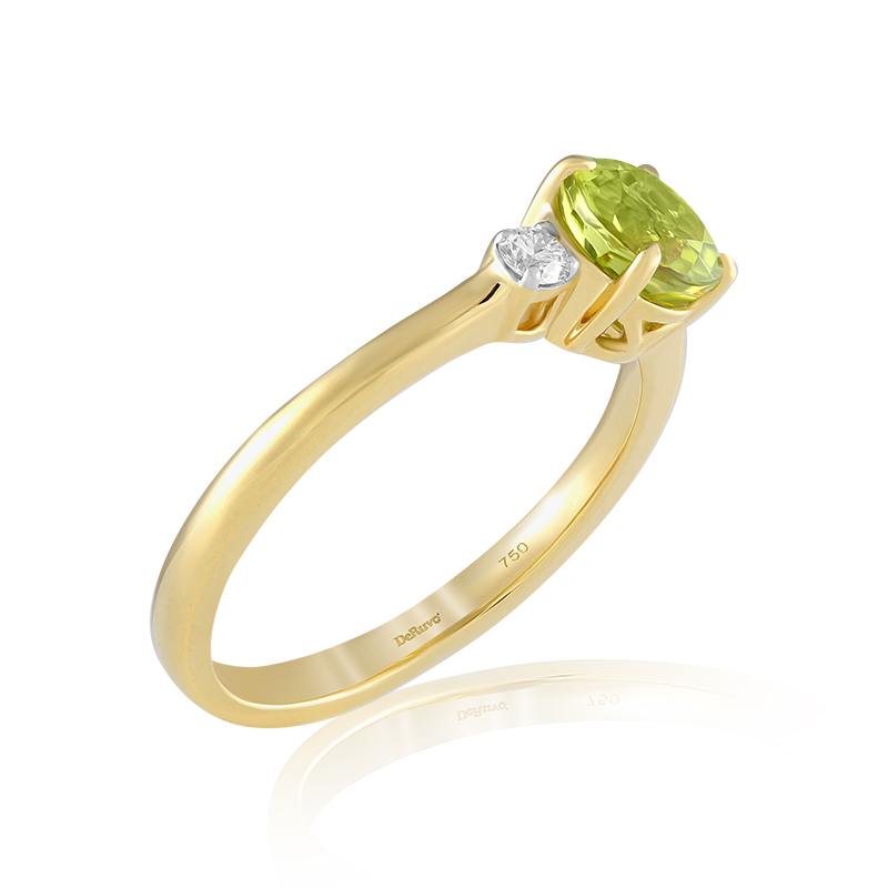 Inel Aur 18k Diamante, Peridot DERUVO