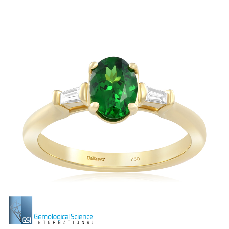 Inel Aur 18k Diamante, Tsavorit DERUVO