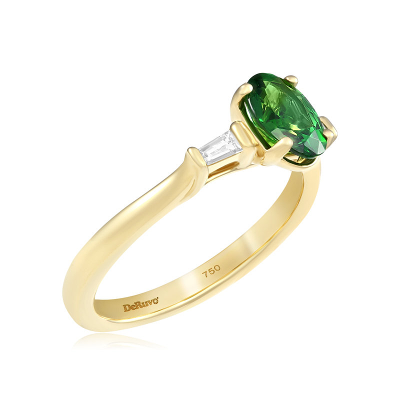 Inel Aur 18k Diamante, Tsavorit DERUVO