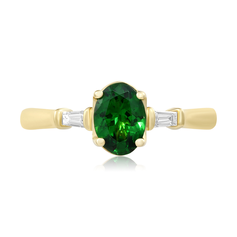 Inel Aur 18k Diamante, Tsavorit DERUVO