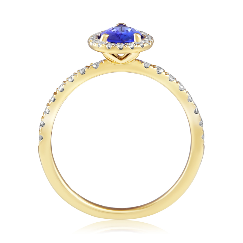 Inel Aur 18k Diamante,Tanzanit DERUVO Inel Aur 18k Diamante,Tanzanit DERUVO