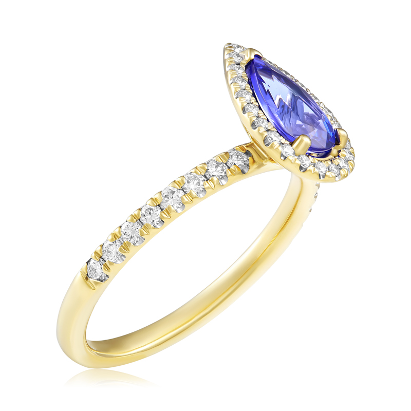 Inel Aur 18k Diamante,Tanzanit DERUVO Inel Aur 18k Diamante,Tanzanit DERUVO