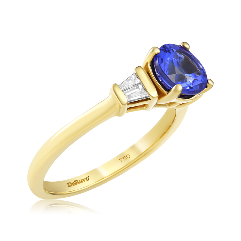 Inel Aur 18k Diamante, Tanzanit DERUVO
