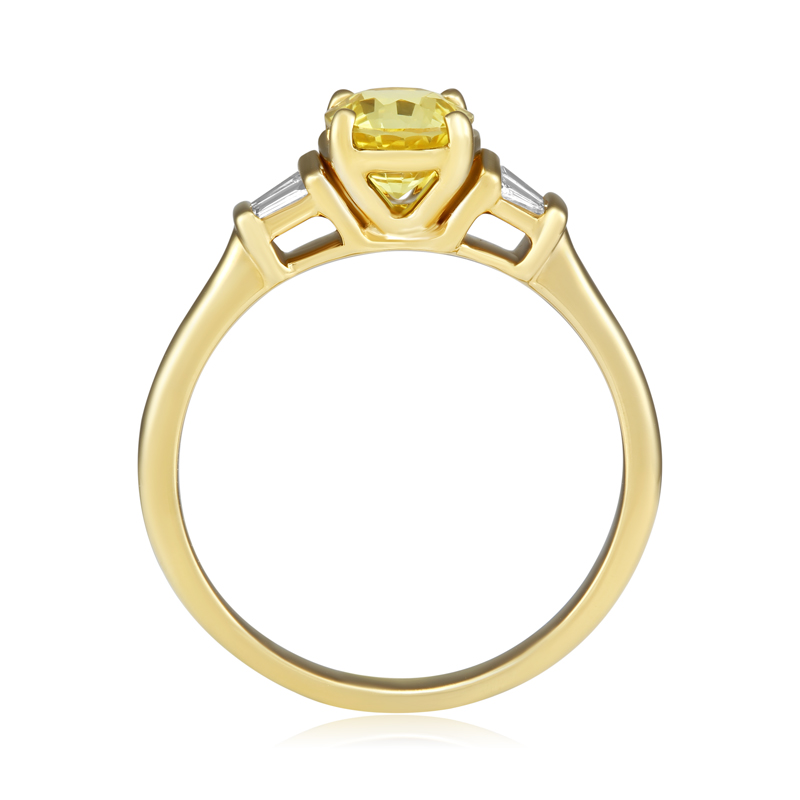 Inel Aur 18k Diamante, Safir Galben DERUVO 